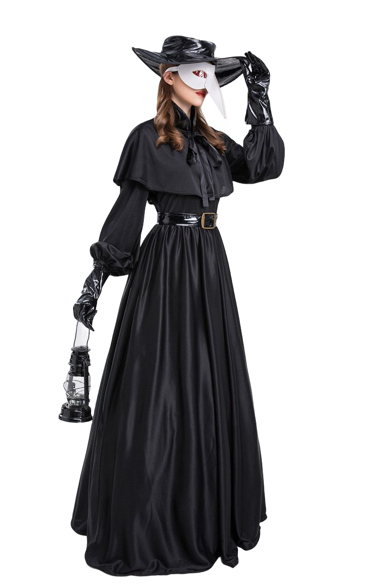 Plague Doctor Cosplay Dress Set Halloween Cosplay Costume Medieval Punk Birdman Masquerade Party Costume Props Female