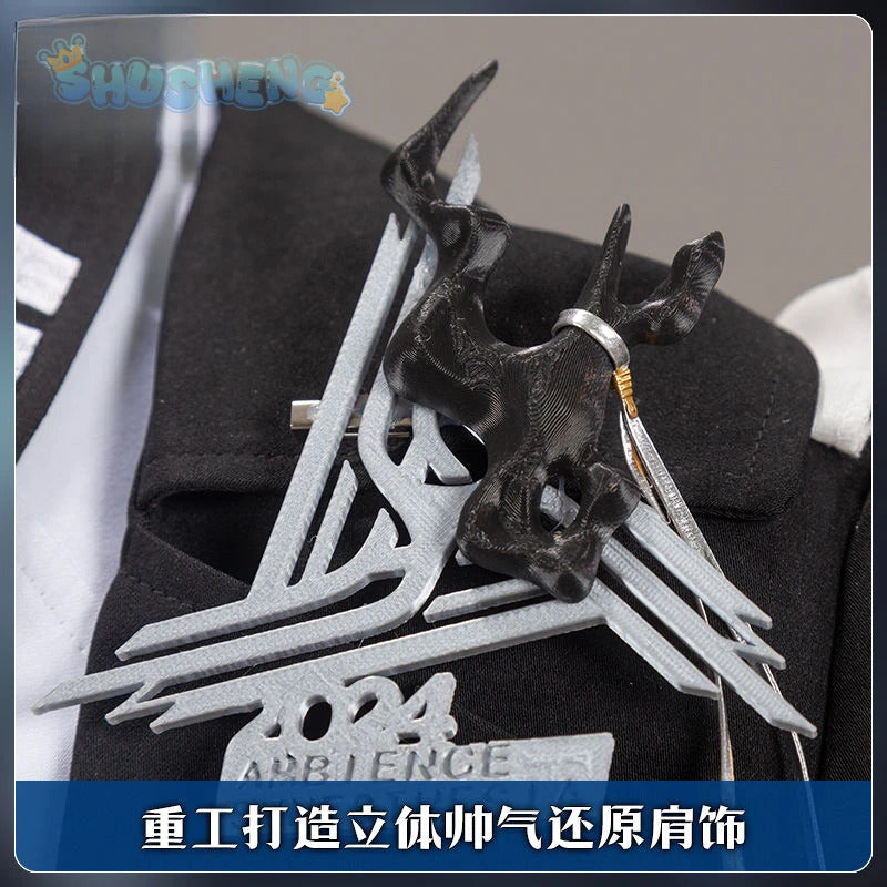 Game Arknights logos cosplay aefanyl costume fashionable handsome cloak ring gloves props set Halloween party Woman Man uniform