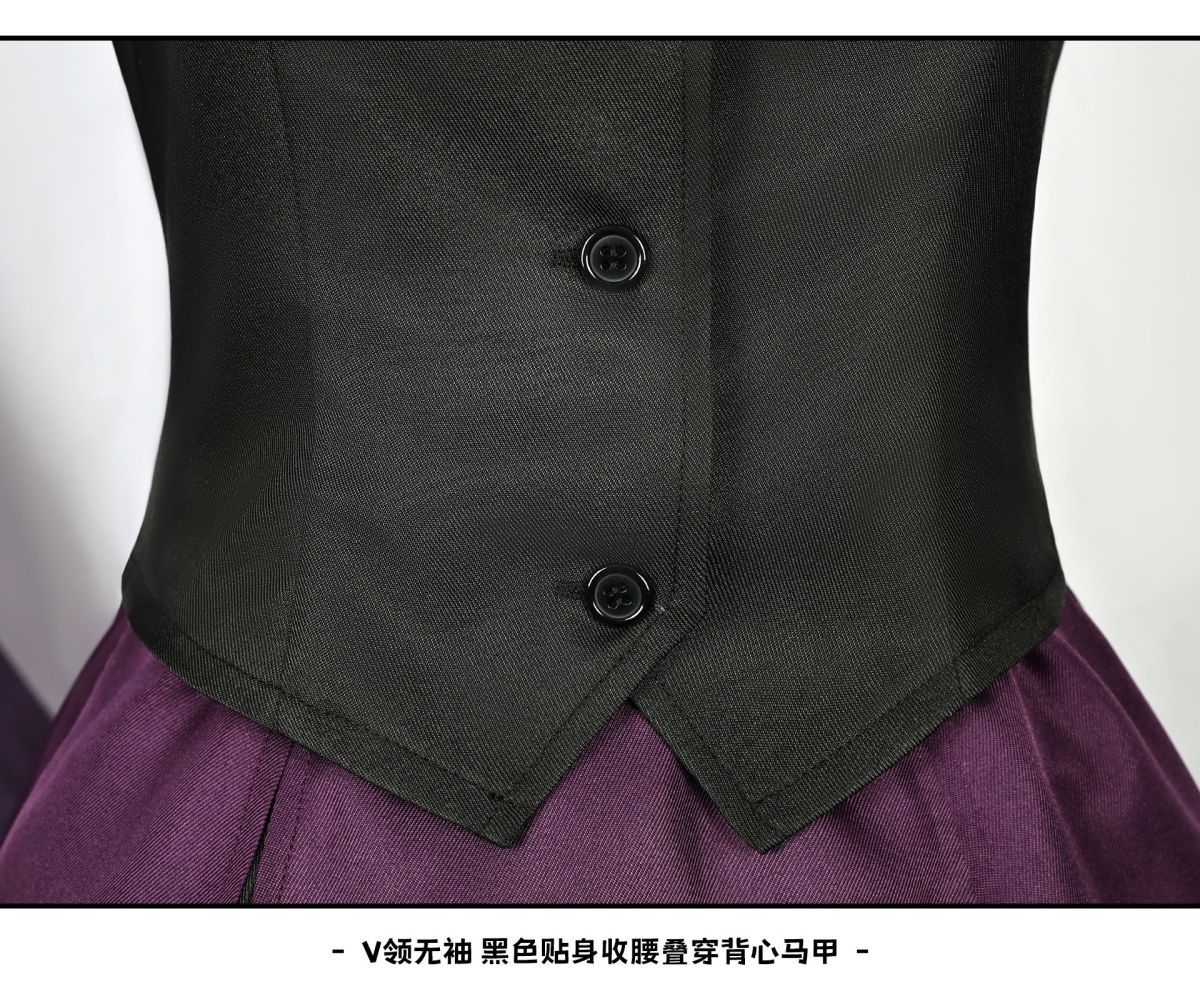 Game Diabolik Lovers Komori Yui Cosplay Costume Wig Fashion Purple Suit Uniform Dress Set for Women Halloween Party Role Play