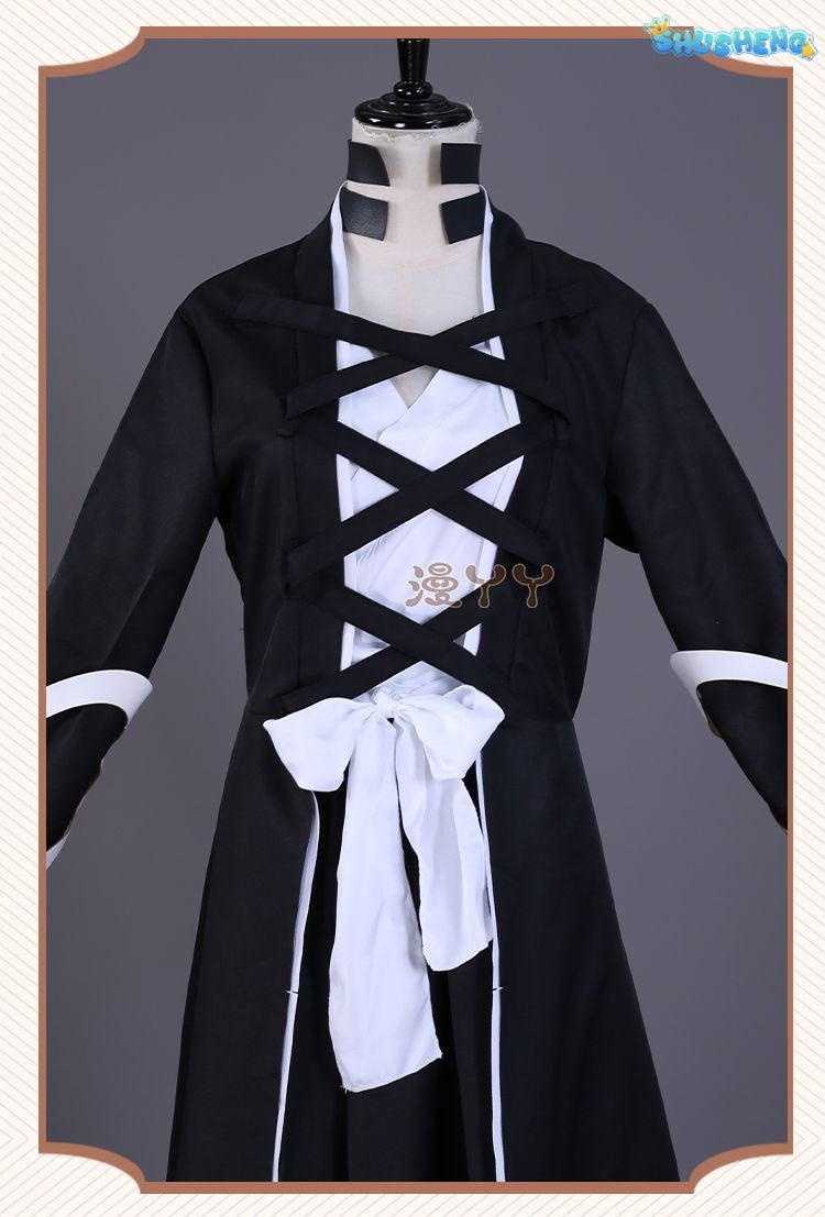 Anime Bleach Kurosaki Ichigo Cosplay Costume Japanese Manga Cosplay Black and White Outfit Halloween Role Play Uniform for Men