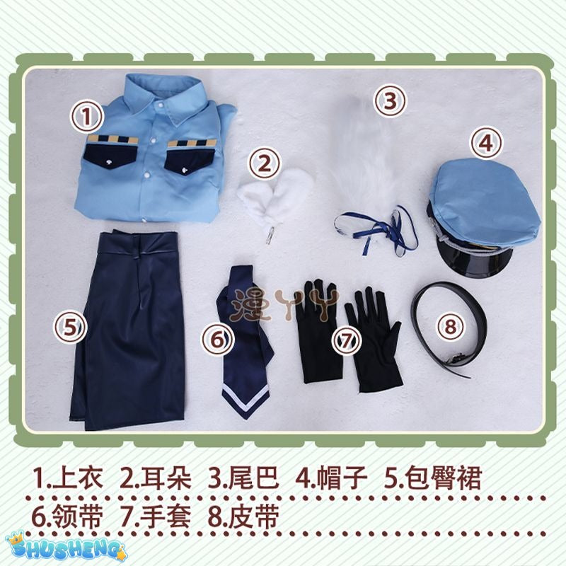 Anime Re:Life In A Different World From Zero Rem Cosplay Costume Wig Sexy Lady Police Officer Hat Uniform for Halloween Party