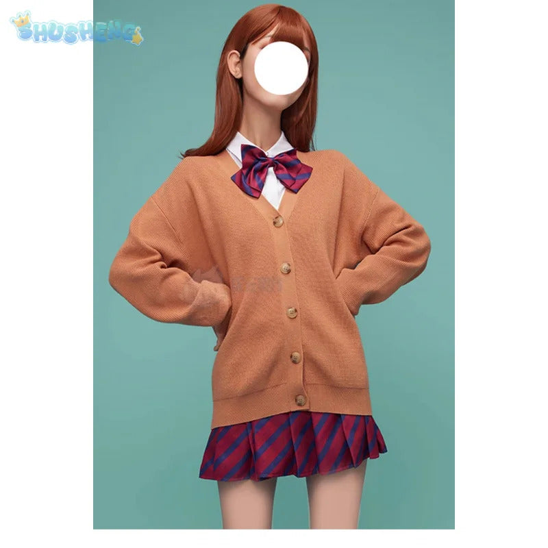 Anime Yamai Ren Komi Can't Communicate Cosplay Costume Halloween Carnival Sweet JK Uniform Sweater Coat Socks Women's Man Set
