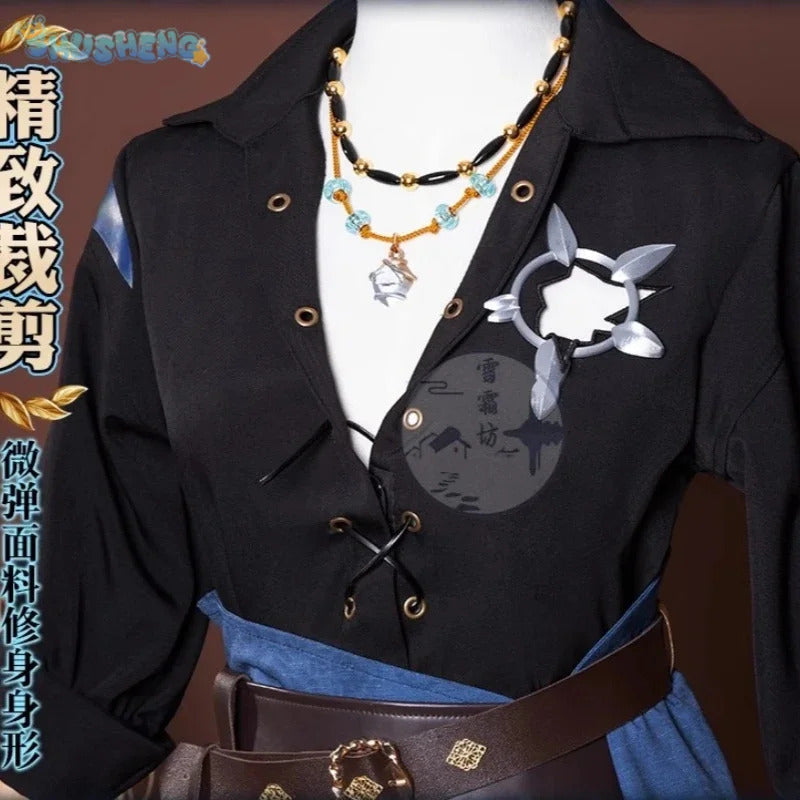 Shusheng-R Identity V Composer Cosplay Frederick Kreiburg Costume Shirt pants belt accessorie prop Halloween party fashion men women set