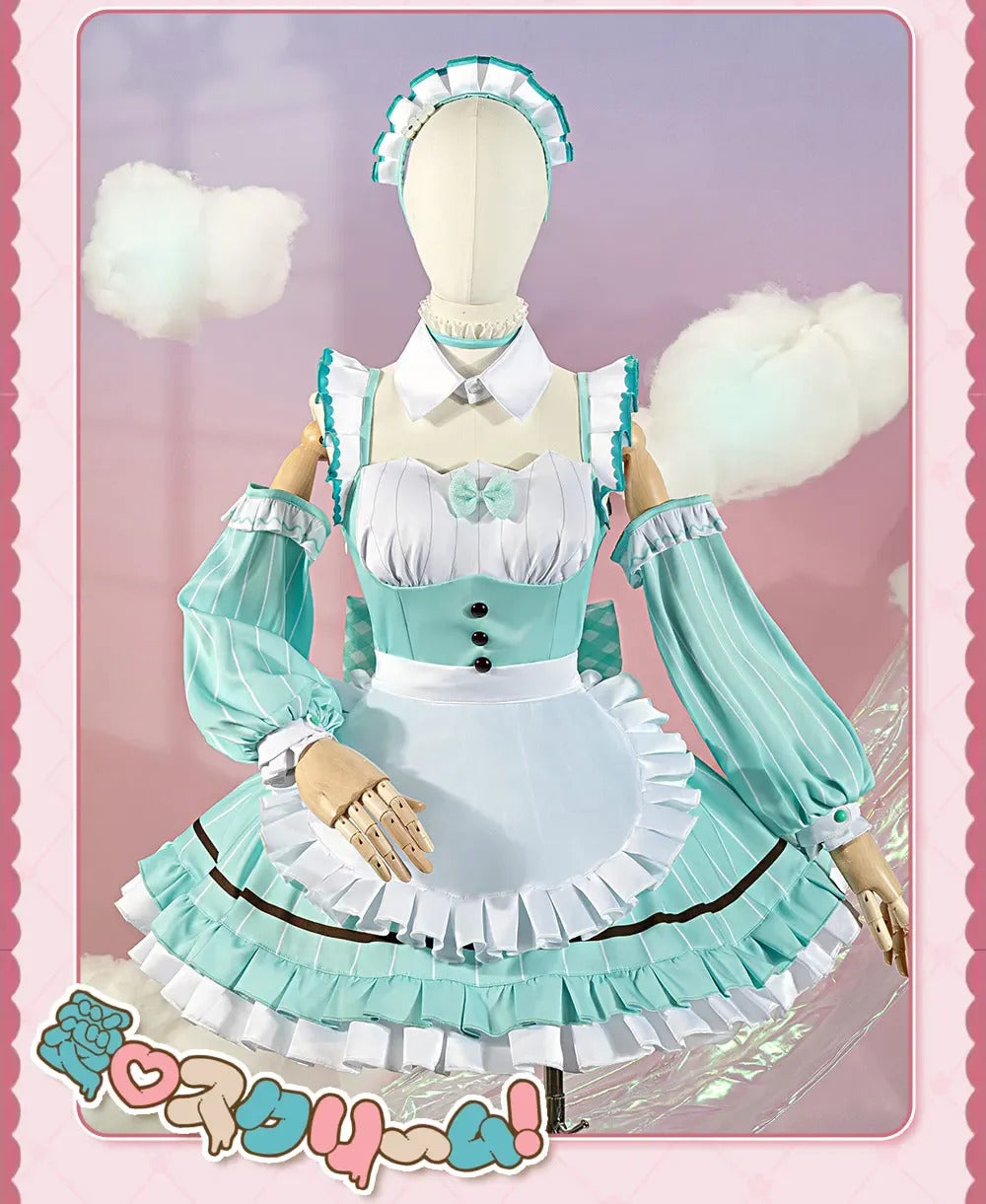 LoveLive!Superstar!!Uehara Ayumu Ruby Kurosawa Wakana Shiki Cosplay Costume Socks Apron Tie Hair Clip Wig Halloween Maid Set