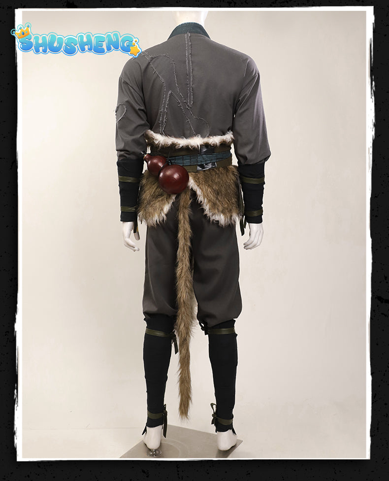 The Destined One Cosplay Game Black Myth Wukong Cosplay Costume Uniform Apron Mask Prop Set Halloween Party Stage Outfit for Man
