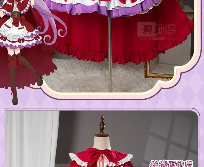 Manaka Laala cosplay 10th Anniversary Christmas red lolita dress Anime Pripara costume party gift girl accessories sweet new set
