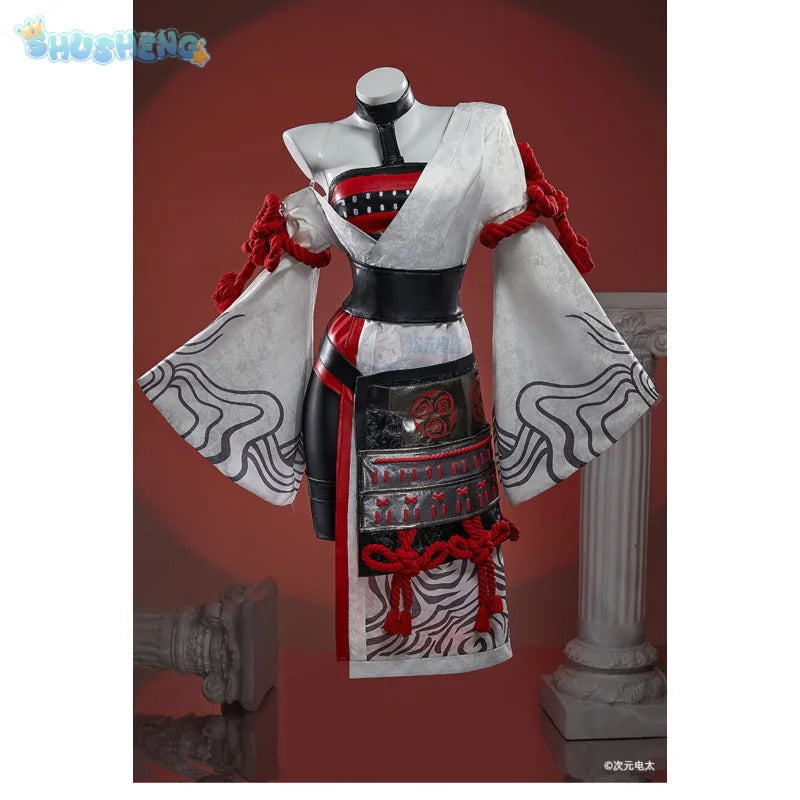 The Night Rose Hundred levels Cosplay Costume Halloween Sexy Kimono Dress Leather Pants Coat Waist Cover Gloves Set