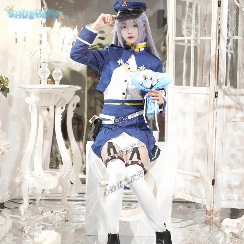 Shusheng-N Vladilena·Milize 86- Eighty Six - Cosplay Costume Wig Hat Shoulder Bag Socks Dress Sweet JK Uniform Halloween Campus Girl Set