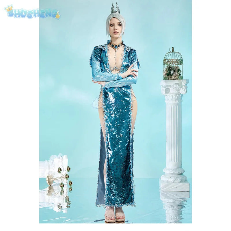 Shusheng-R Game Baldur's Gate 3 Maride Cosplay Mother of Waves Costume Halloween party sexy leather dress accessories props women uniform