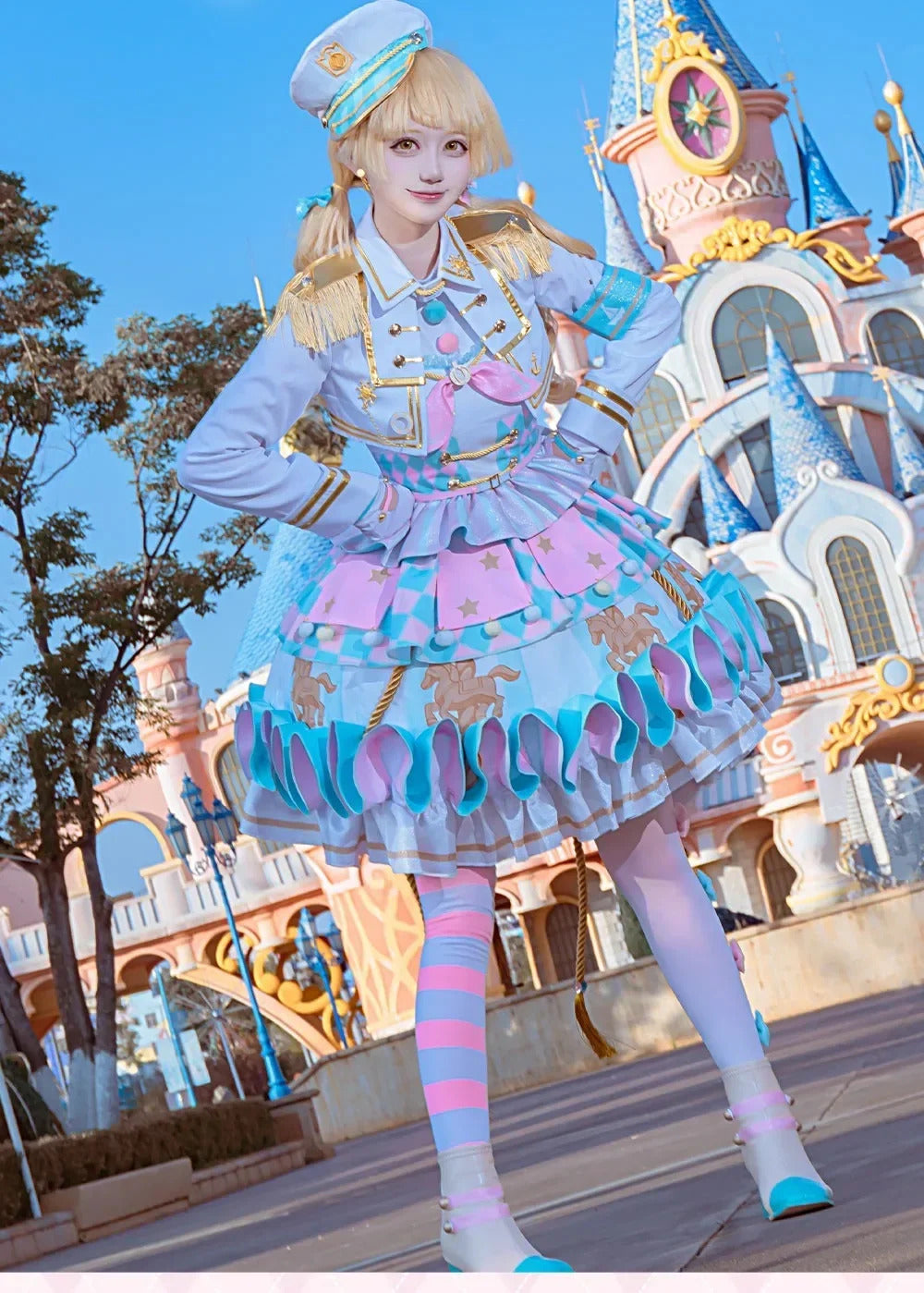 Anime BanG Dream! Kokoro Tsurumaki Cosplay Costume Dress Hat Glove Coat Hat Props Full Set Halloween Sweet Woman Lolita Uniform