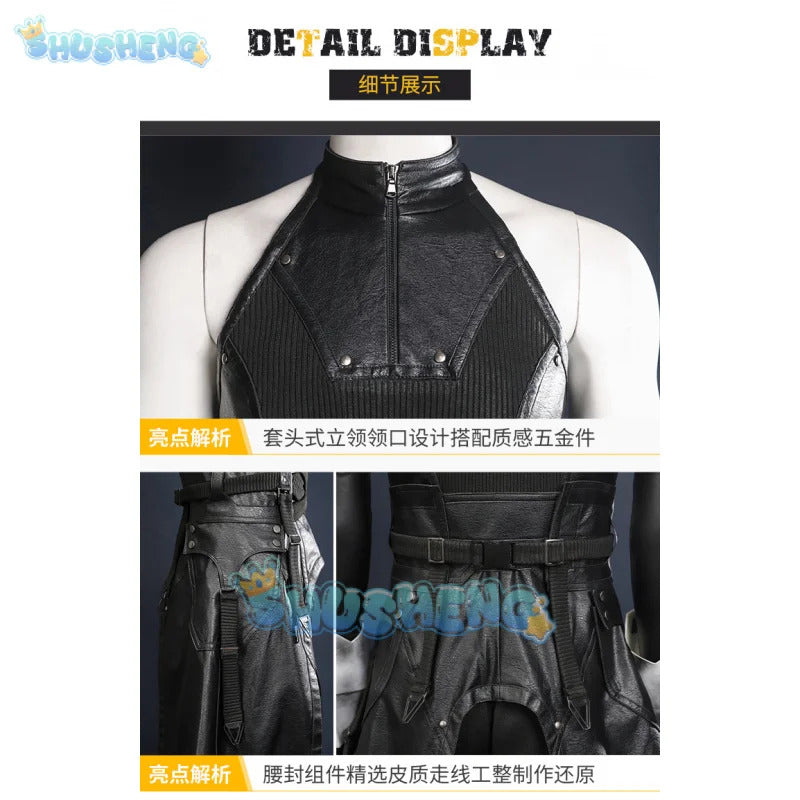 FF7 Sephiroth Cosplay Final Fantasy VII Costume Black Coat and Accessories Halloween Party Handsome Uniform youth Sephiroth Set