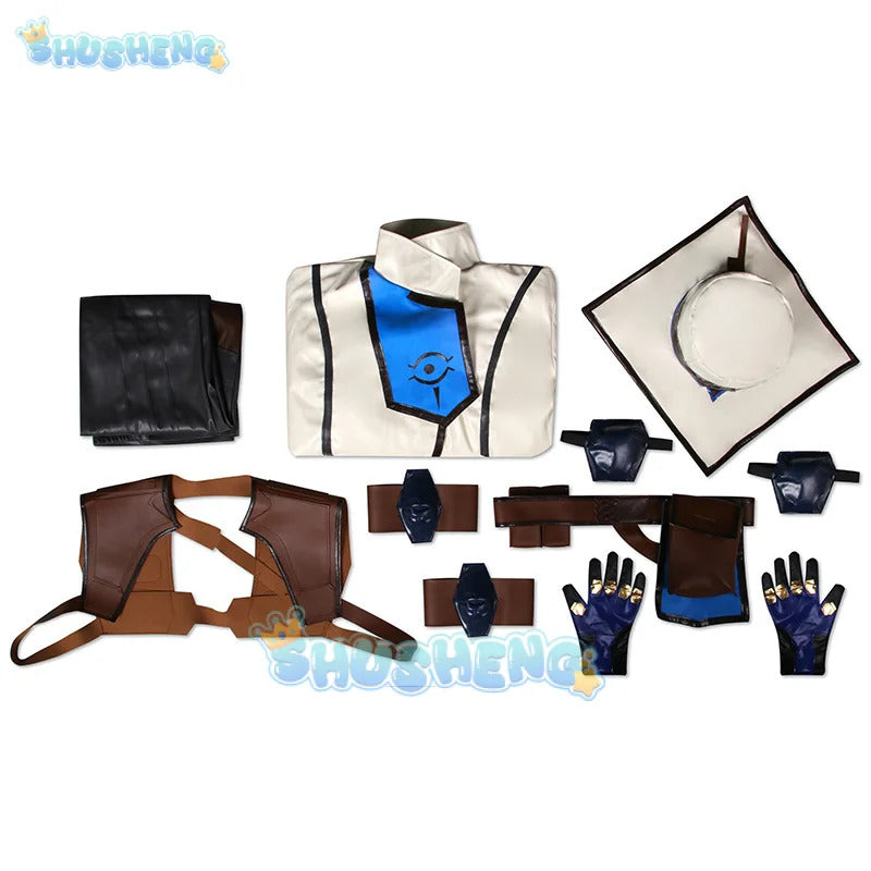Game Valorant Cypher Cosplay Costume Pants Coat Gloves Hat Prop Men Women Halloween Party Carniavl Roleplay Outfits Prop