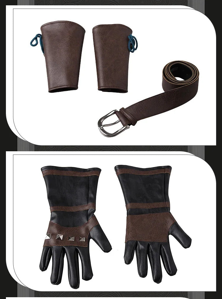 Witcher 3:Wild Hunt Geralt Cosplay Geralt of Rivia Costume Men Vest pants jacket armor belt gloves full set Halloween uniform