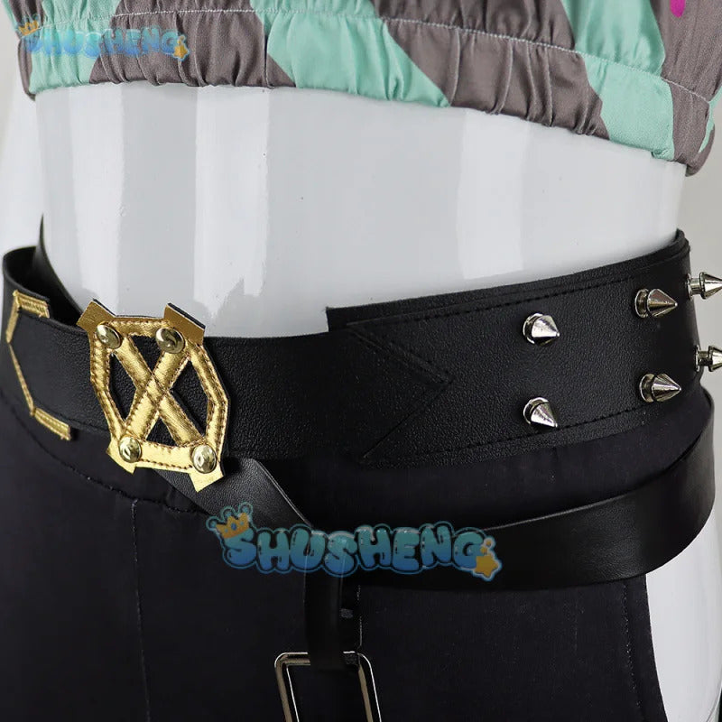 LoL Arcane Jinx Cosplay Costume Hat Finger Cover Outfits Women Vest Shorts Belt Gloves Halloween Carnival Suit Shusheng