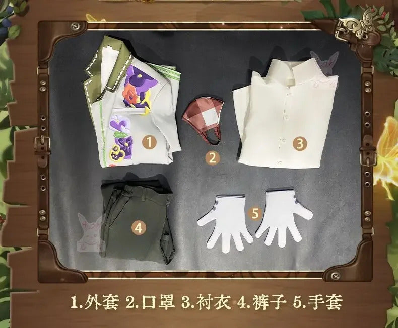 Shusheng-N Game Identity Ⅴ Aesop Carl Embalmer Cosplay Costume Suit, mask, gloves, shirt set Halloween party men's and women's uniforms