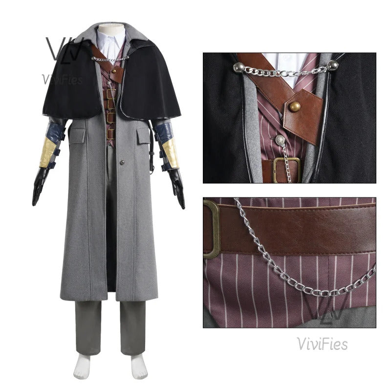Game Bloodborne Gehrman Cosplay Costume Halloween outfits Women Men New Suit Uniform Accessories and props set in stock