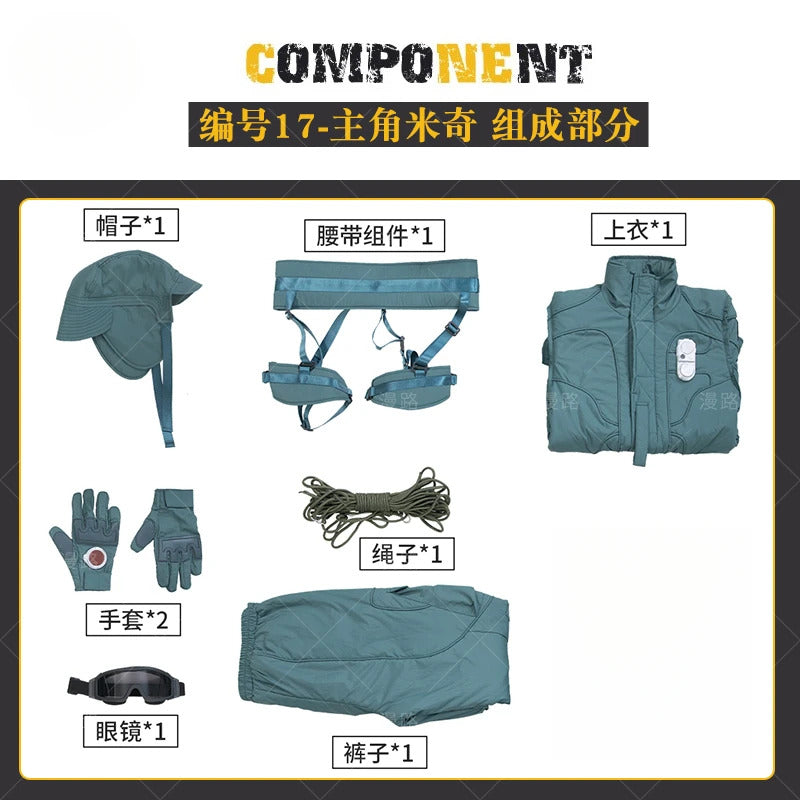 Mickey 17 Mickey Barnes Cosplay Costume Uniform Halloween Carnival Party Christmas Play Role Clothes Clothing for Men