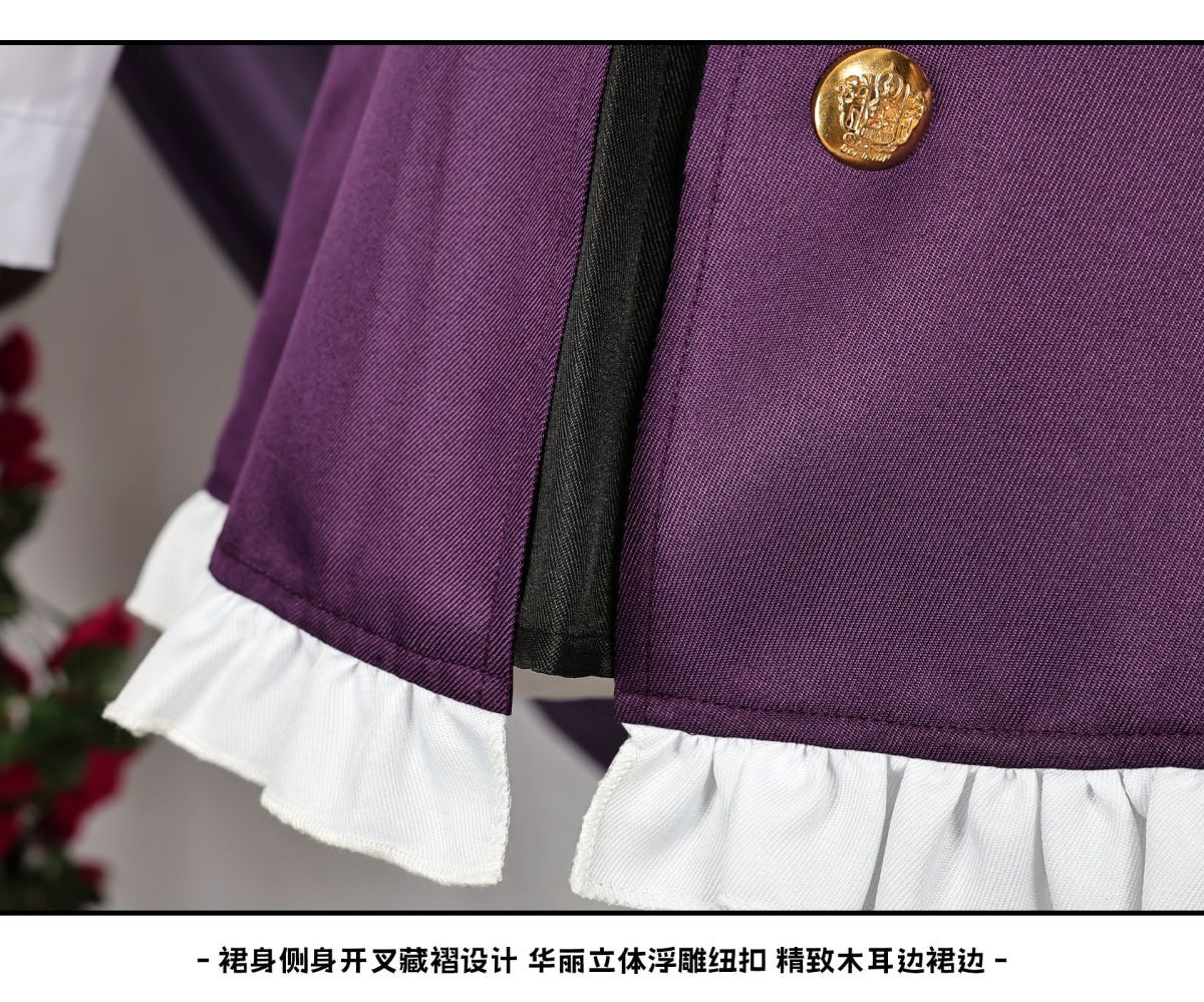 Game Diabolik Lovers Komori Yui Cosplay Costume Wig Fashion Purple Suit Uniform Dress Set for Women Halloween Party Role Play