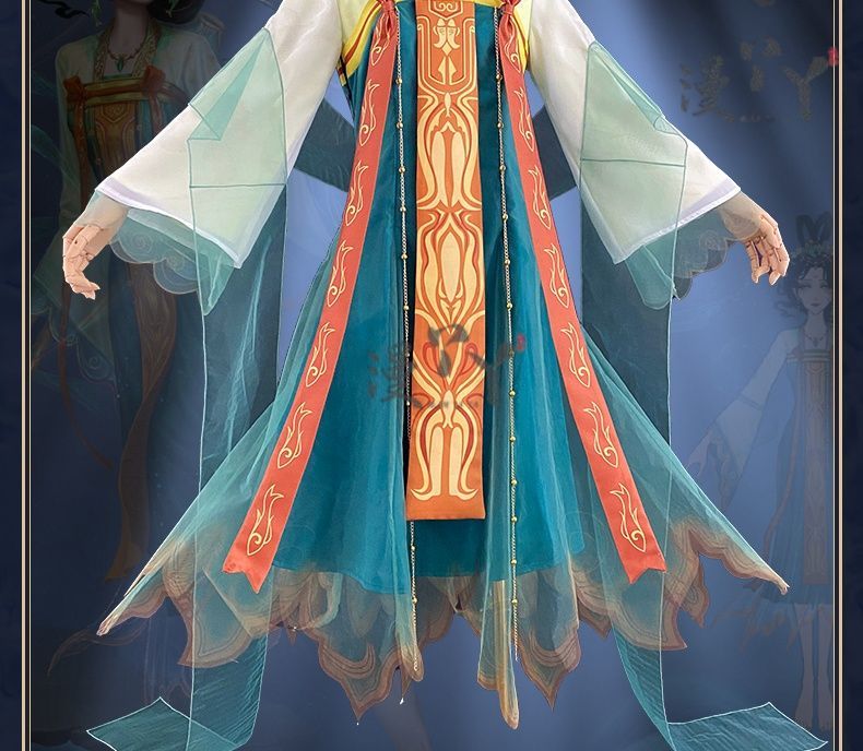 Identity Ⅴ Cosplay Grace Naiad Yao Cai Costume Halloween Carnival Chinese Style Gorgeous Hanfu Dress Props and Accessories Set