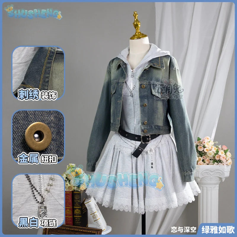 Love and Deepspace Heroines Cosplay Costume Emerald Cadence Halloween Carnival Party Christmas Play Role Clothes Clothing