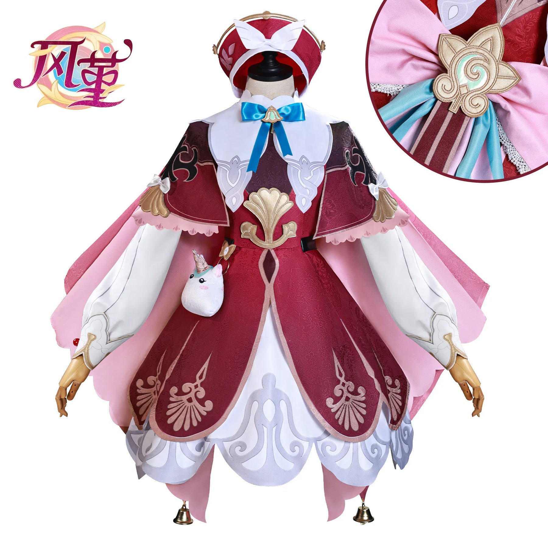 Shusheng-N Honkai Star Rail Hyacine Cosplay Costume Wig Dress Uniform Hat Amphoreus Halloween Party for Women Girls Carnival Props