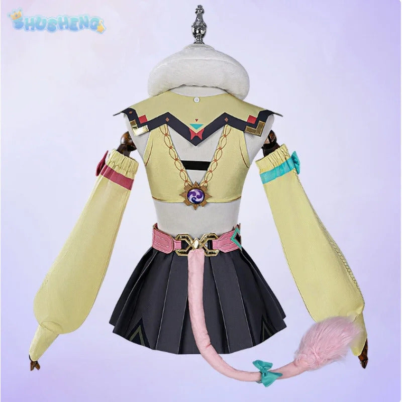 Shusheng-N Game Genshin Impact Varesa Cosplay Costume Wig shoes props accessories dress Halloween carnival sweet New Woman Varesa uniform