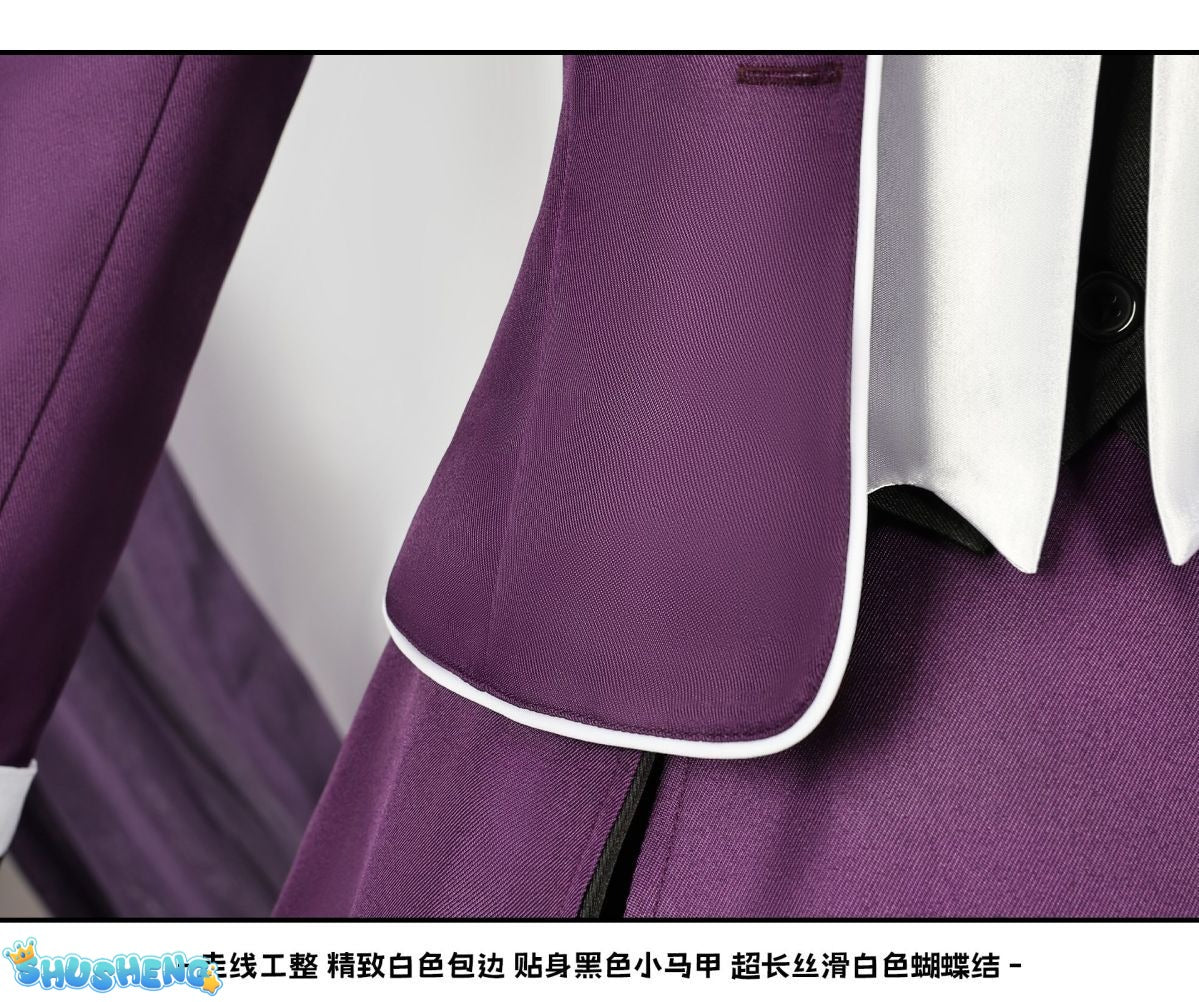Game Diabolik Lovers Komori Yui Cosplay Costume Wig Fashion Purple Suit Uniform Dress Set for Women Halloween Party Role Play
