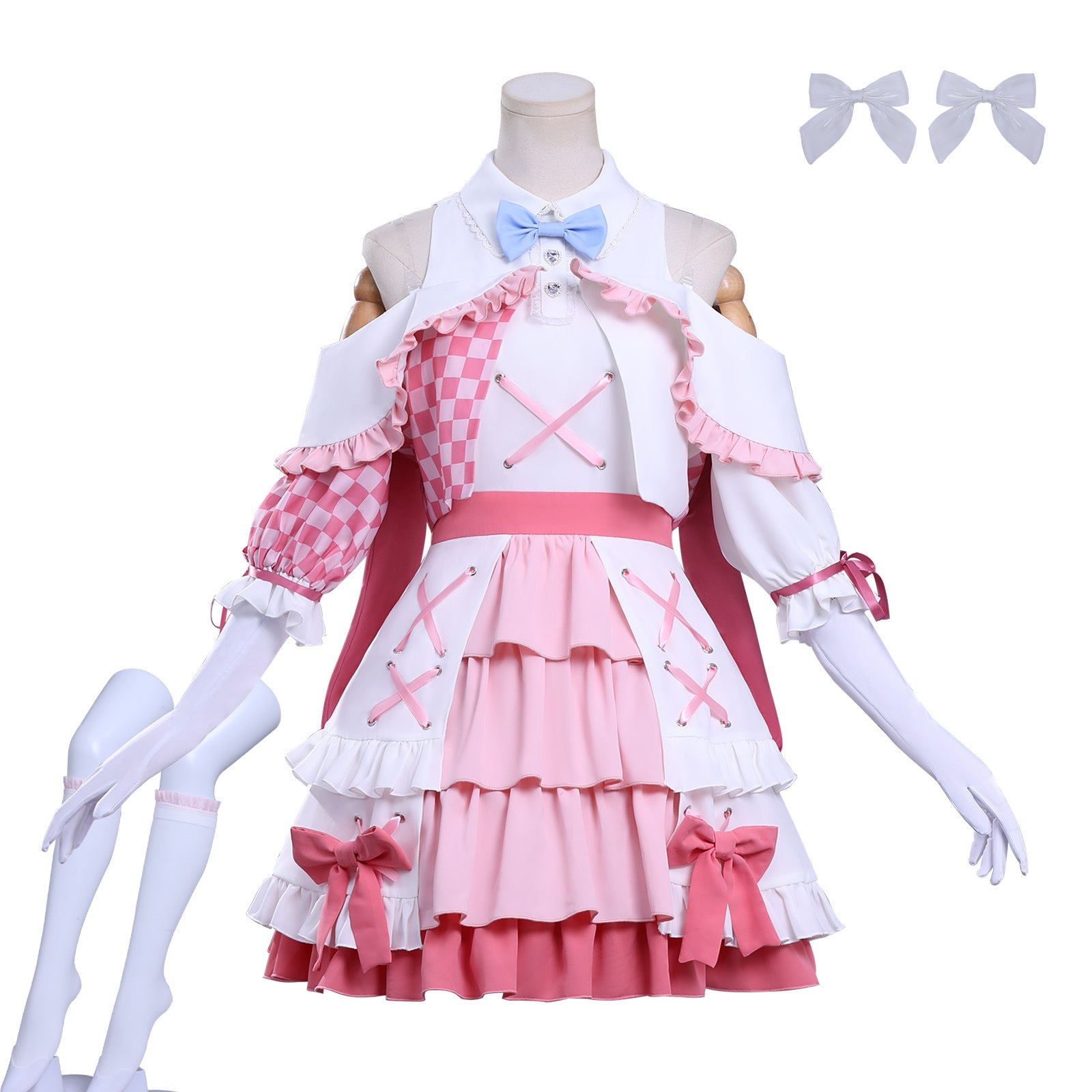 Anime Girls Band Cry Hina Tomo 486 Cosplay Costume JK Dress Skirt Headwear Woman Sexy Carnival Halloween Suit
