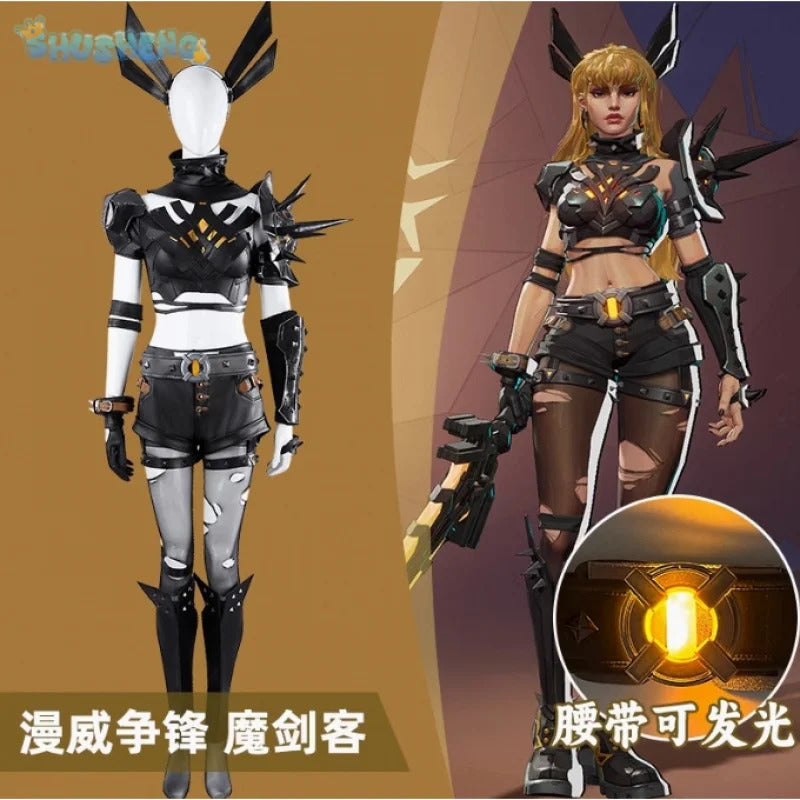 Shusheng-R Magic Game Cosplay Rivals Costume superhero Halloween carnival top shorts belt prop accessory set women's Fantasia Magic uniform