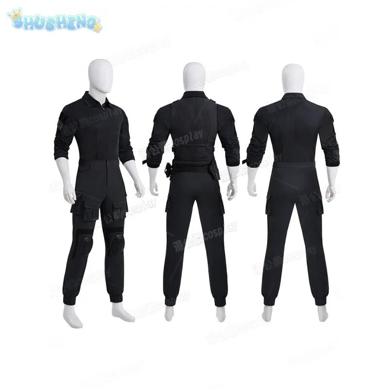 Movie Frank Castle Cosplay Daredevil Cos Born Again Costume Halloween Men's Fantasy Uniform Coat Pants Props Shoes Handsome Set
