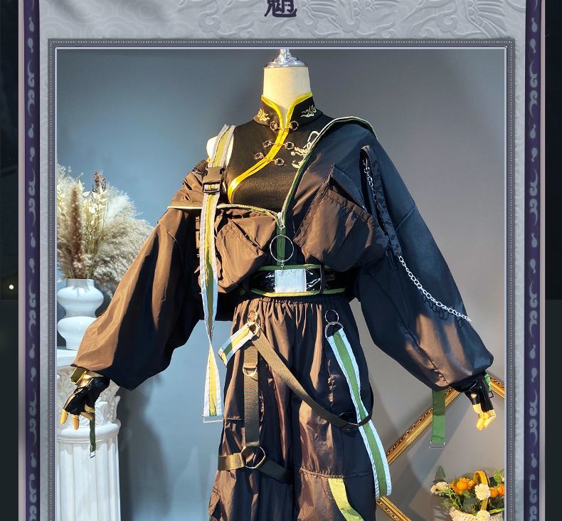 Xiao Game Genshin Impact Subduing demons Xiao Cosplay Costume Coat props accessories Ring tattoo handsome Halloween party set