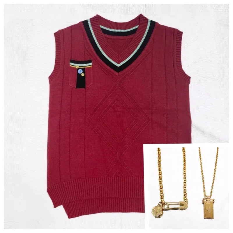 Rafayel Cosplay Love and Deepspace Men Fashion Vest Sweater Red Maple Season Uniform Halloween Costumes Rafayel Role Play Suit