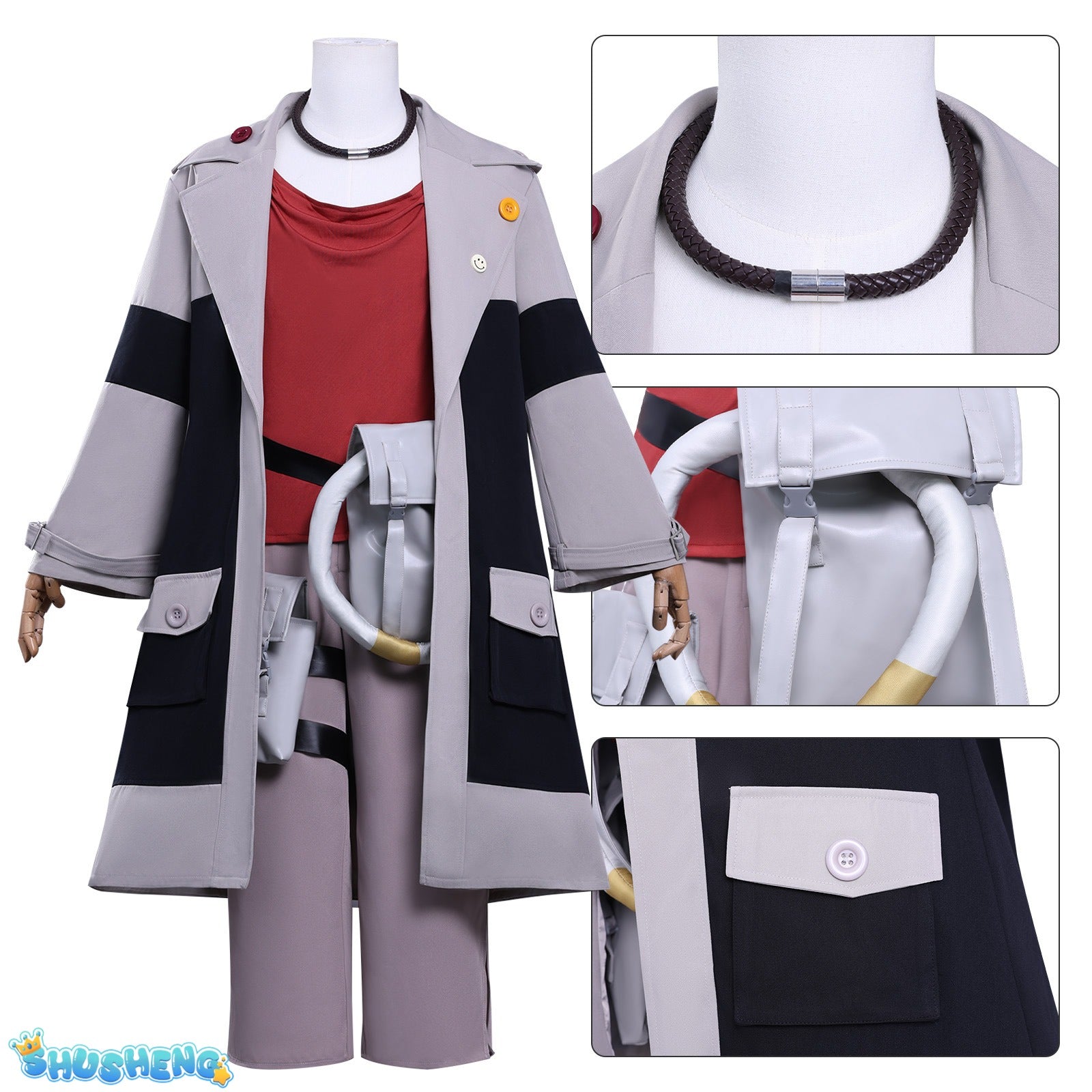 Anime Enjin GACHIAKUTA Cosplay Nji Costume Halloween Party Fashion Men Women Uniforms Jacket Pants Shirt Prop Wig New Set