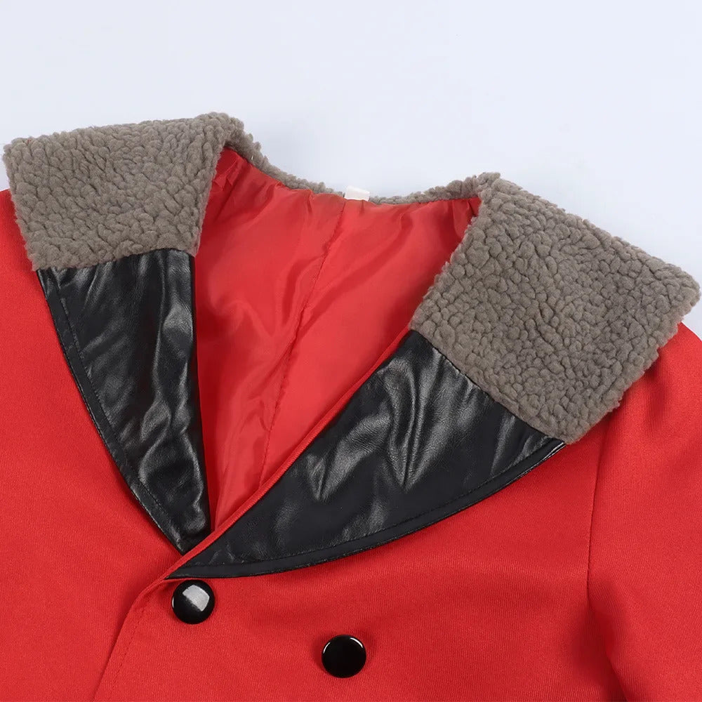 Anime dandadan Momo Ayase cosplay red costume coat dress socking earrings Hallowmas carnival play role clothes clothing