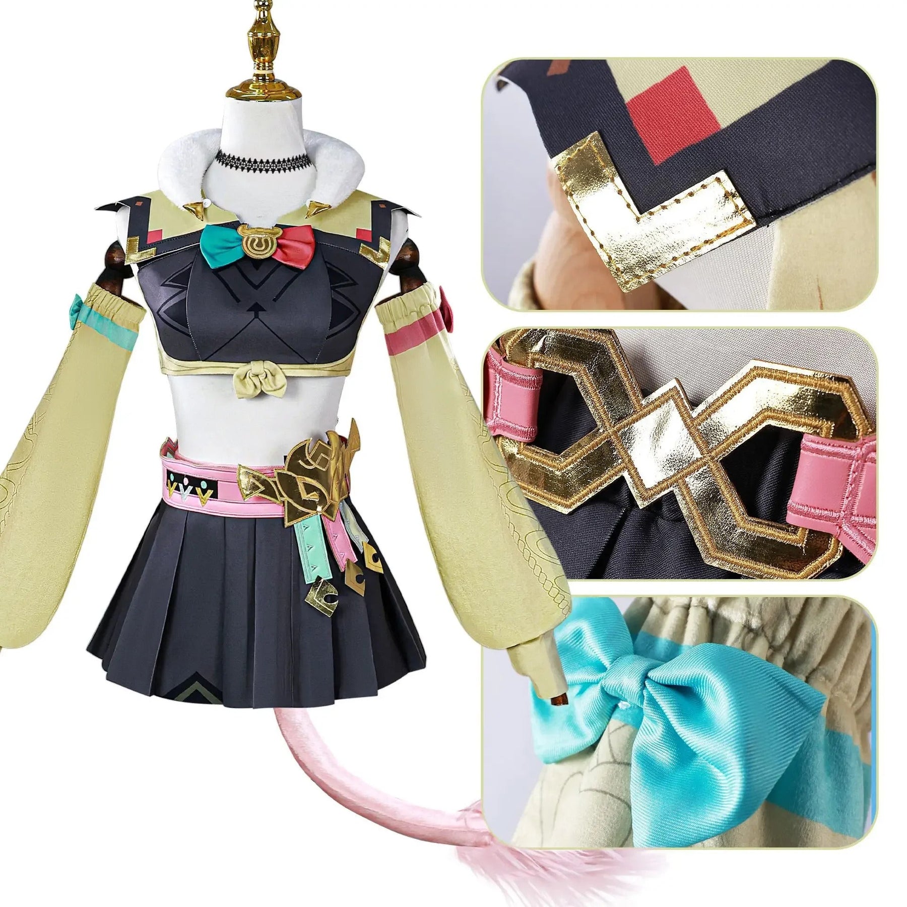 Shusheng-N Game Genshin Impact Varesa Cosplay Costume Wig shoes props accessories dress Halloween carnival sweet New Woman Varesa uniform