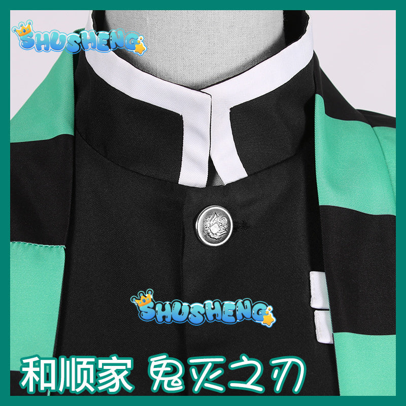 Tanjirou Kamado Cosplay Custume Anime Demon Slayer Kimetsu No Yaiba Clothes For Adult Kid Uniform Set Party Gift Wig Mask Kimono