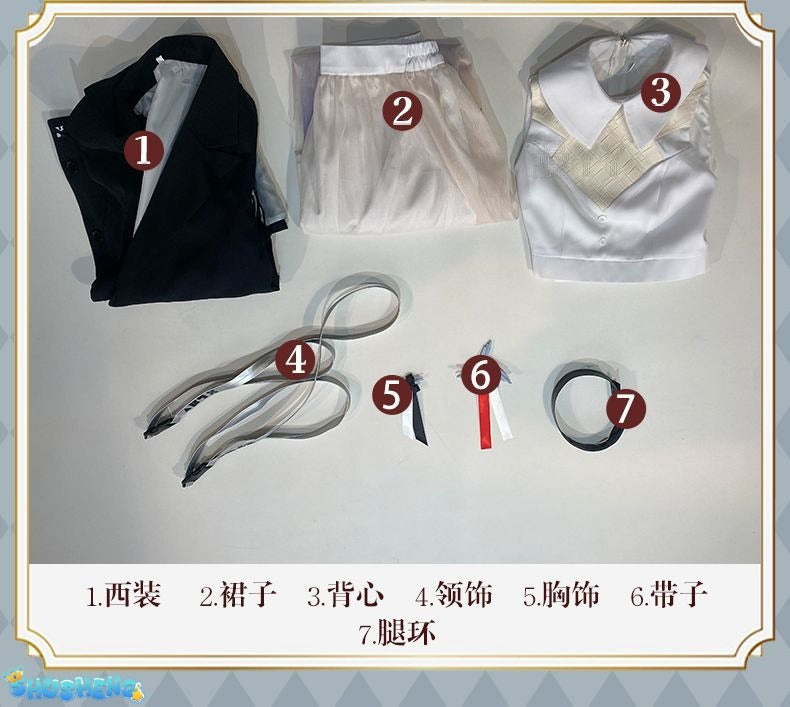 Arknights Theresa Cosplay Costume Cos Game Anime Party Uniform Hallowen Play Role Clothes New Full Set