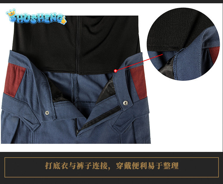 Film Avengers:Endgame Cosplay Captain America Complete set of combat clothing props jumpsuit for sale in stock