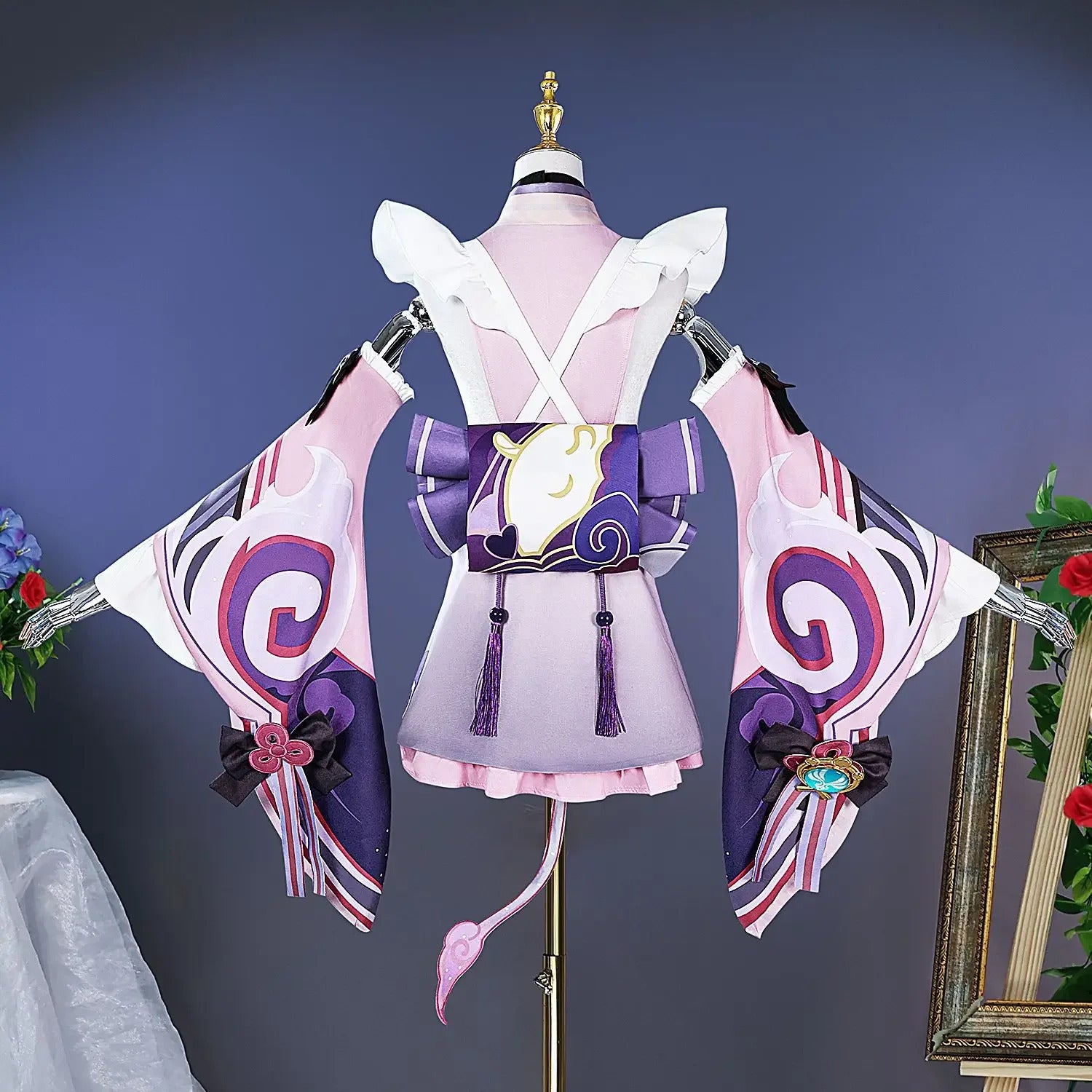 Shusheng-R Game Genshin Impact Yumemizuki Mizuki New role Cosplay Costume Wig, Ear Props, Accessories Dress Halloween Women Sexy Sweet set