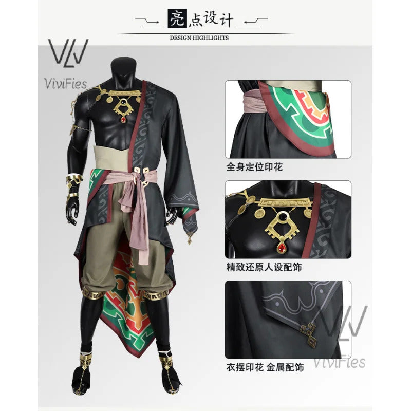 New Game Ganondorf Tears of the Kingdom Cosplay Costume Character Uniform Halloween Carnival Costume Complete Set Men Suit