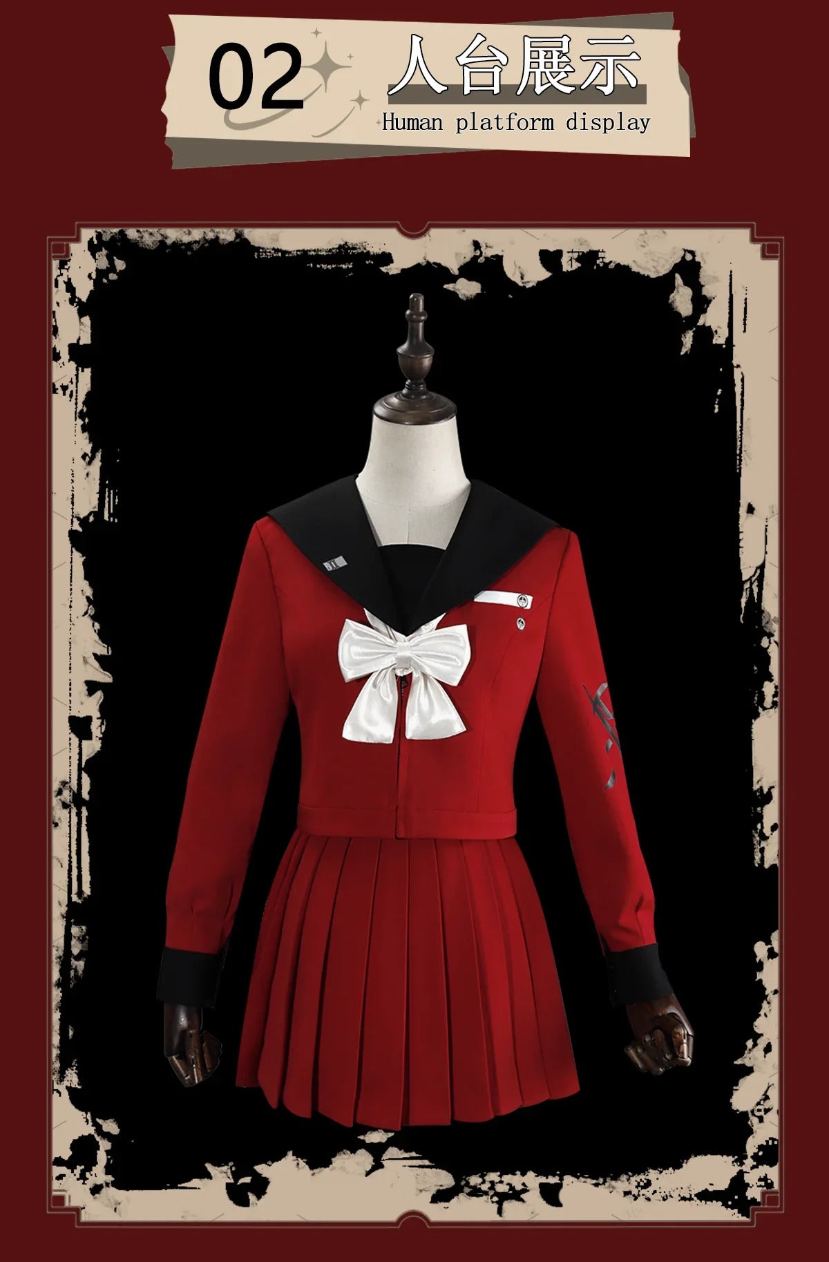 The Hundred Line -Last Defense Academy- Cosplay Tsukumo Kako Costume Red JK Dress Coat Tie Headwear Halloween Men Women Uniform