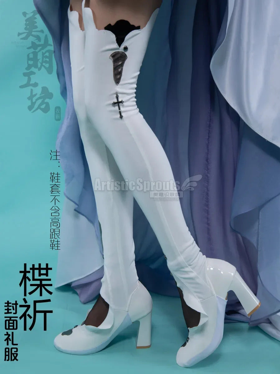 Anime Guilty Crown Inori Yuzuriha Cosplay Costume Women's new elegant Halloween party dress wig accessories props uniform set