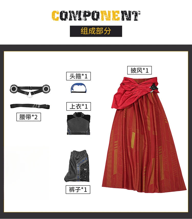 Movie Billy Kaplan Cosplay Agatha Cos All Along Costume Shoes Cloak hair accessories belts men fantasy Halloween party uniform