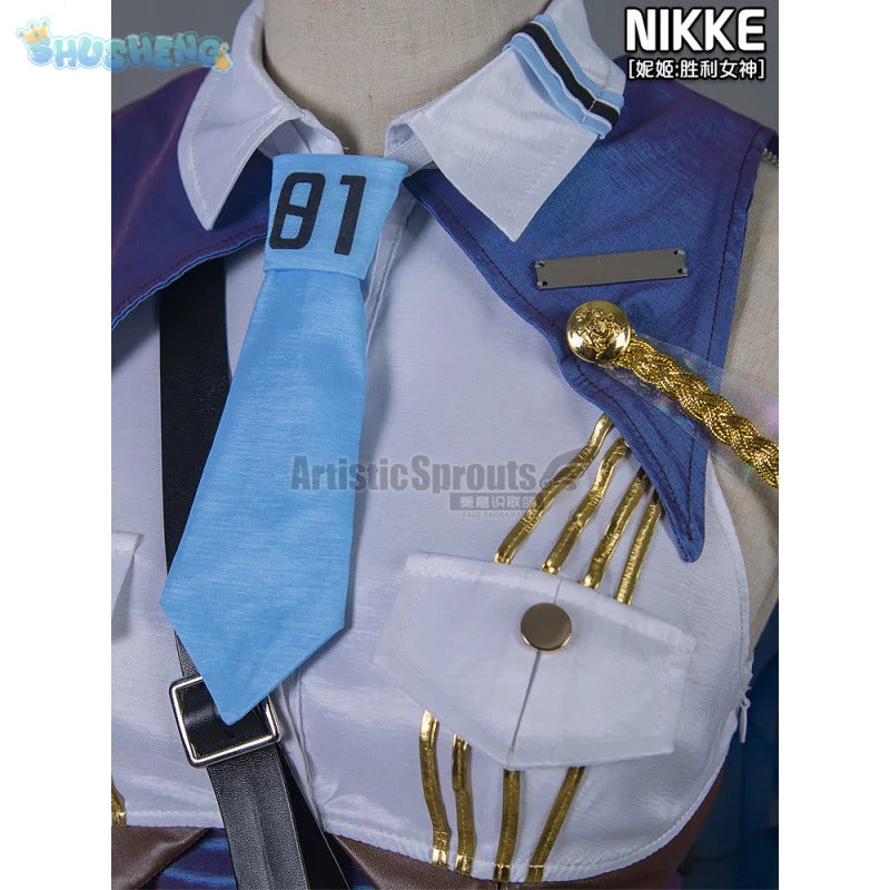 Nikke: Goddess of Victory Cosplay Marianne Costume Marian Women sexy bag buttocks skirt shirt tie hat socks Halloween uniform