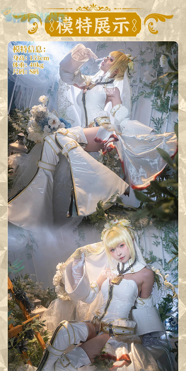 Saber Game FGO Cosplay Fate/Grand Order Costume Elegant gorgeous leather jumpsuit tail headband props Halloween part full set