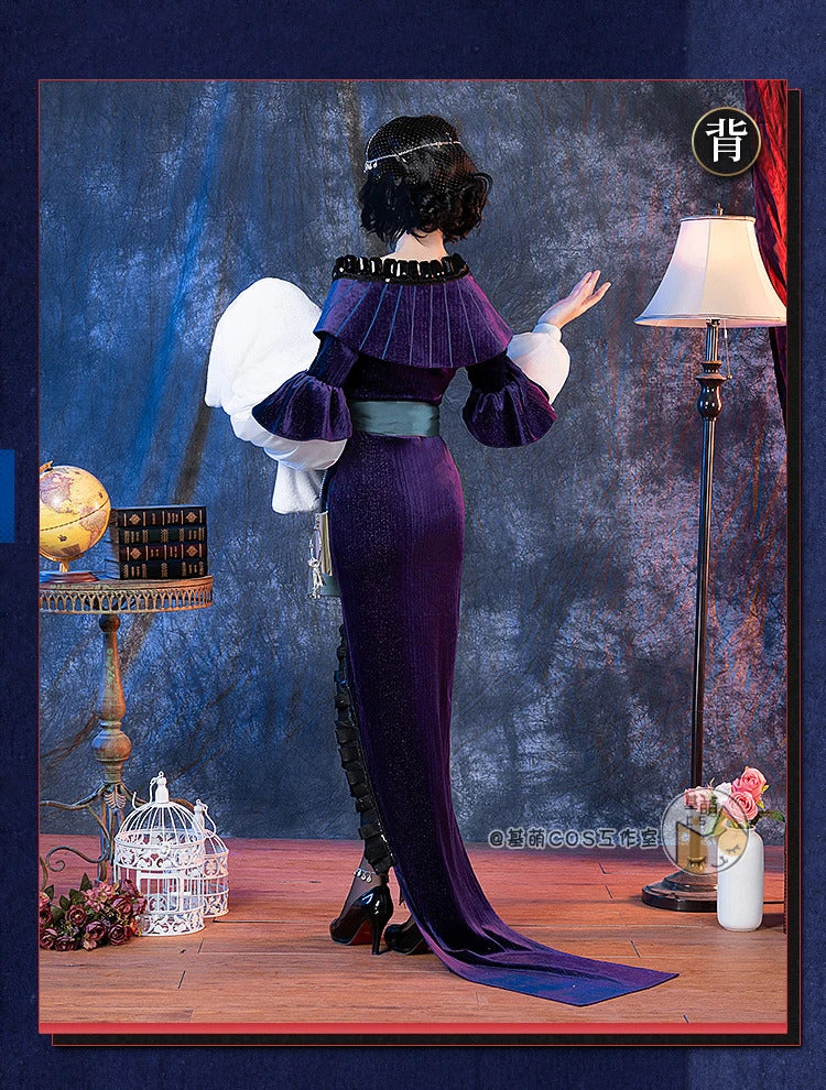 Game Reverse:1999 Tuesday Cosplay Christine costume Sexy Mature Purple Dress Accessories Halloween Ball Women New Uniform