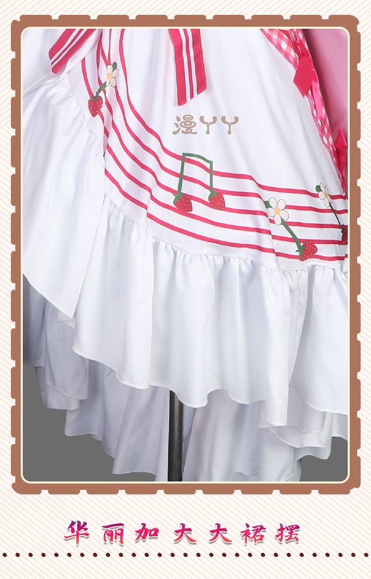 Anime Strawberry Miku 15th Anniversary Cosplay Costume Miku Lovely Lolita Dress Women Halloween Uniform Party Fancy Dress