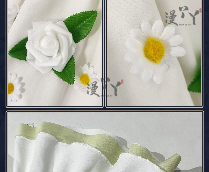 Anime Frieren: Beyond Journey's End Cosplay Costume White Flower Skirt Princess Dress Woman Sexy Masked Ball Party Suit