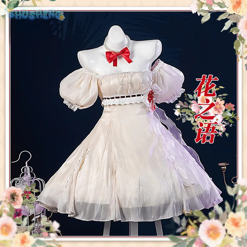 Shusheng-R Asuka Langley Soryu Anime EVA Cosplay Costume The Language of Flowers Sweet dress accessory prop set Halloween carnival uniform