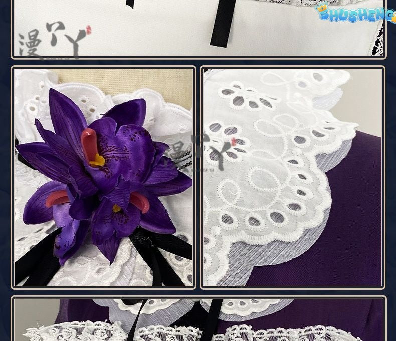 Game Reverse:1999 Tuesday Christine Cosplay Costume St. Pavlov Foundation Deep Purple Maid Dress Woman Sexy Cute Party Suit